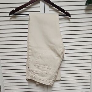 NWOT Vintage DKNY Cream Women's Slim Jeans 100% Cotton Open Calf/Split Leg Sz 6
